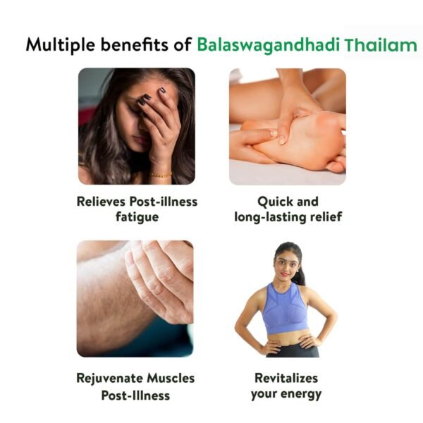 Srishma Ayurvedic Balaswagandhadi Tailam| Pack-2 |2×100ml - Image 3