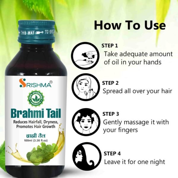 Srishma Ayurvedic Brahmi Tail |Pack of 2 |2×100ml - Image 4