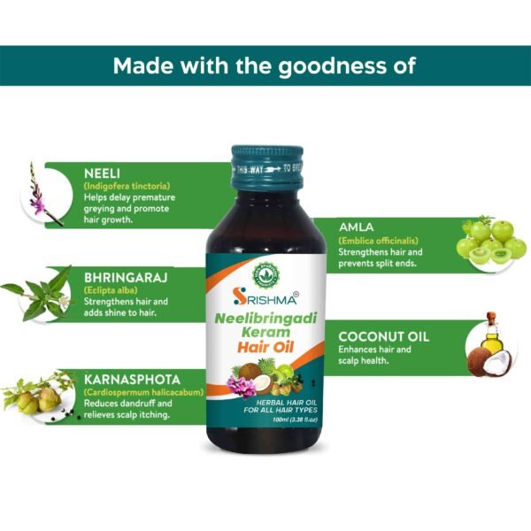 Srishma Neelibringadi Keram Oil | 2×100 ml | Pack of 2 | - Image 3
